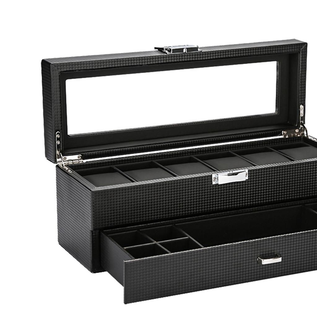 Watch Storage Boxes, Men & Women Jewelry Display Drawer Case, 2-Tier
