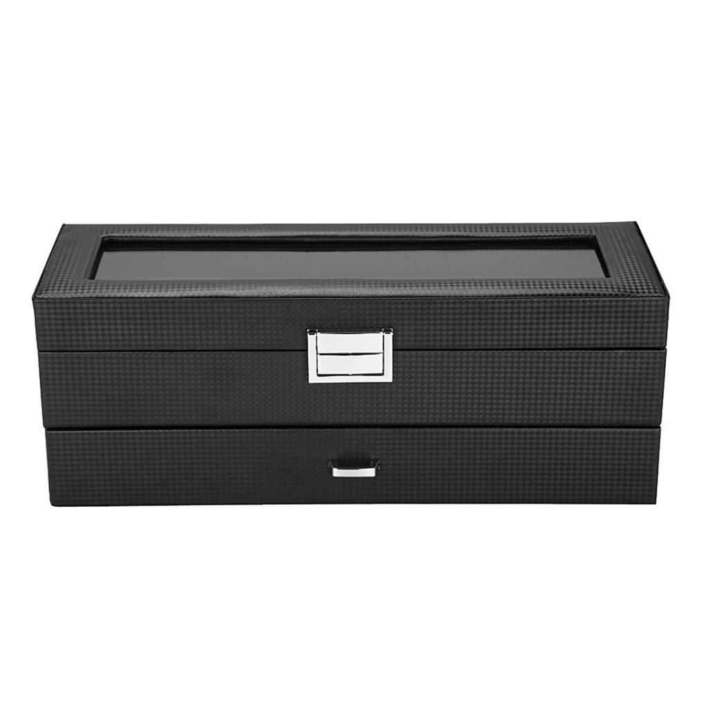 Watch Storage Boxes, Men & Women Jewelry Display Drawer Case, 2-Tier