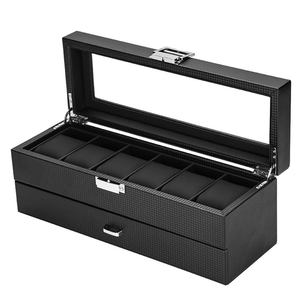 Watch Storage Boxes, Men & Women Jewelry Display Drawer Case, 2-Tier