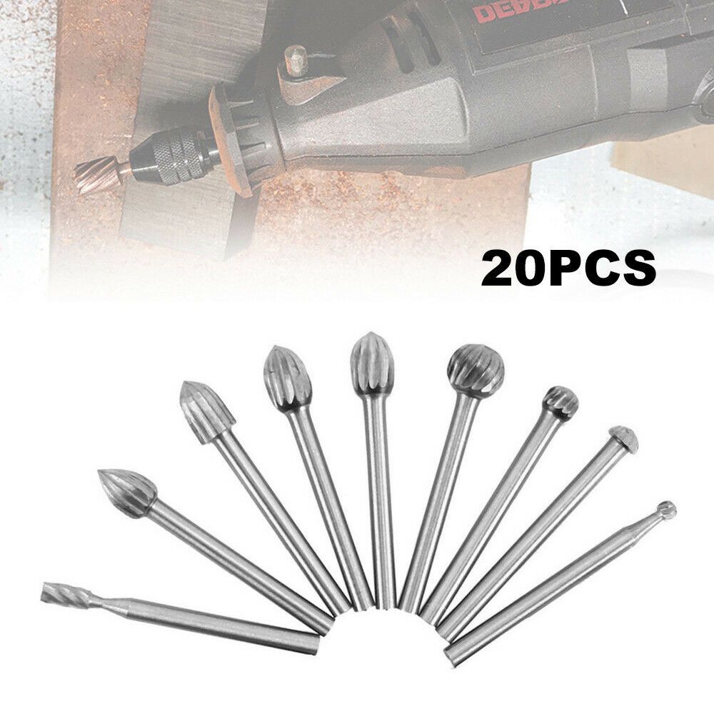 20Pcs Carbide Burr Die Grinder Bits For Rotary Tool Power