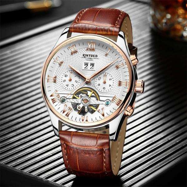 Wristwatch Automatic Mechanical Watches Waterproof Multi Brown