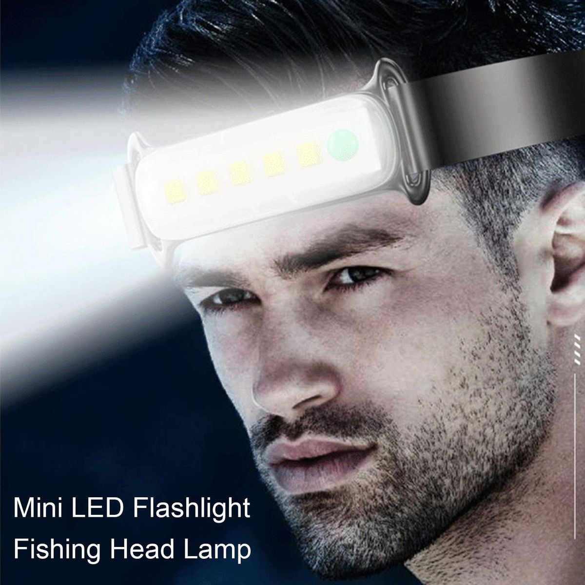COB LED Night Running Cycling Head Lamp Black
