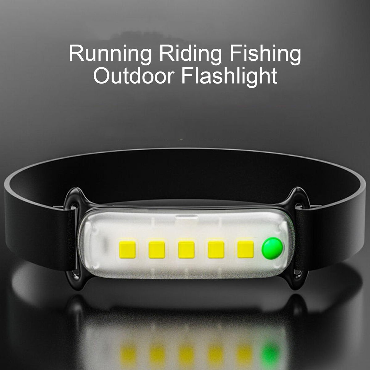 COB LED Night Running Cycling Head Lamp Black