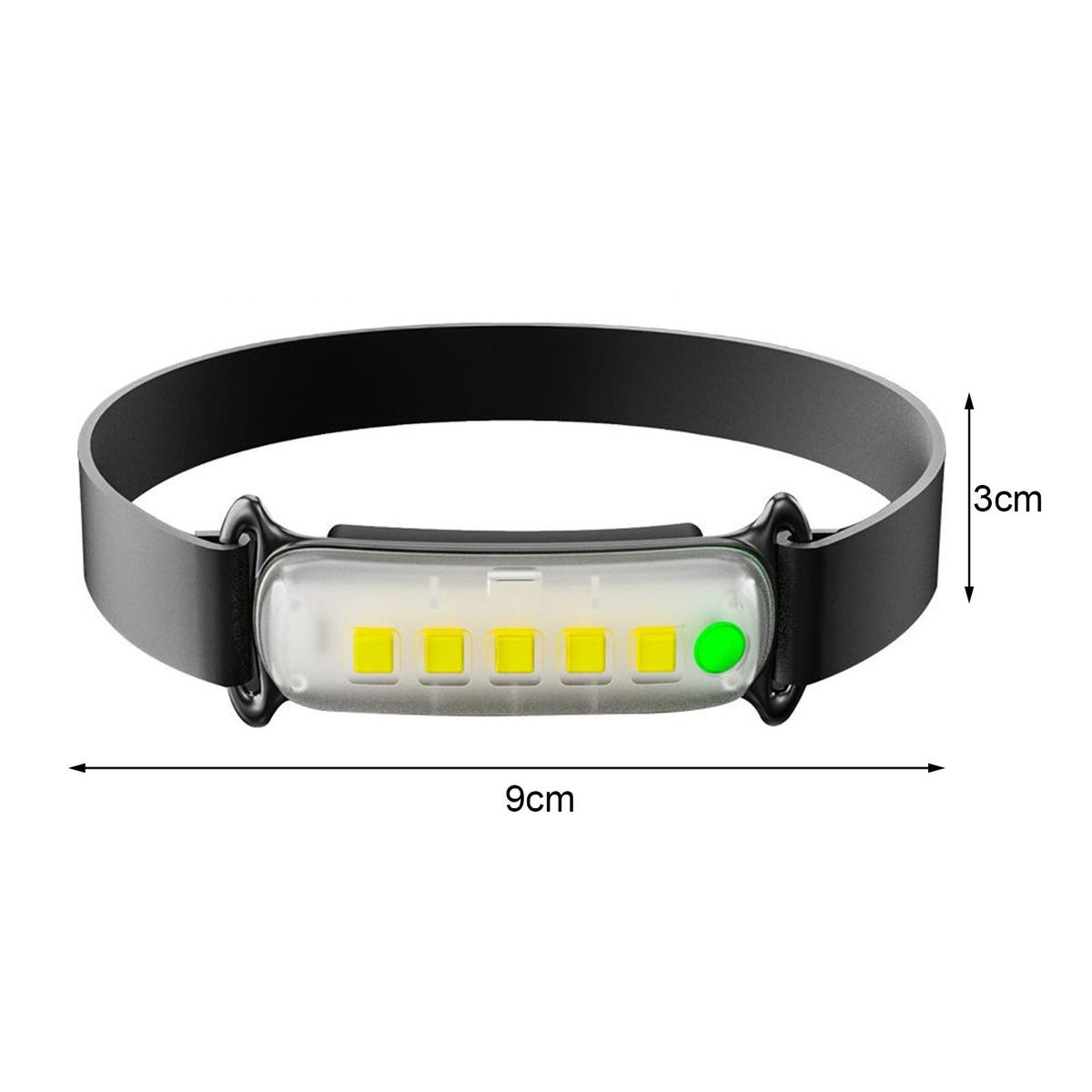 COB LED Night Running Cycling Head Lamp Black