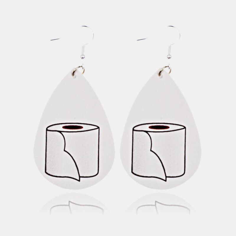 Trendy Leather Mask Water Drop Earrings Geometric