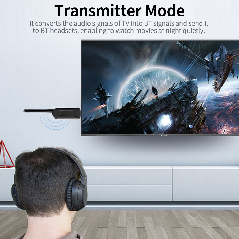 USB BT 5.0 Audio Transmitter With External Antenna Support
