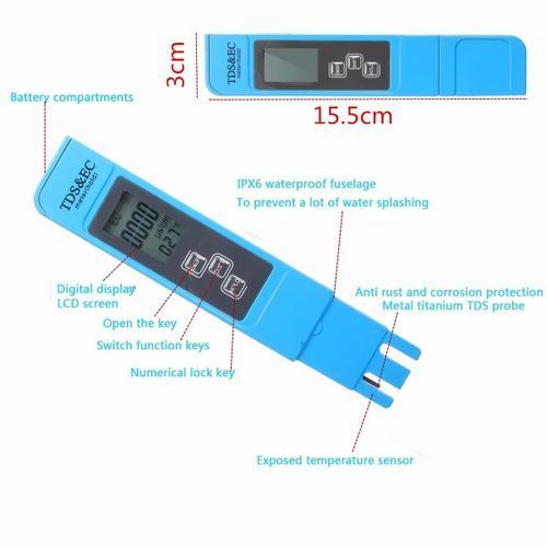 Home Portable Digital LCD TDS EC TEMP Meter Tester Water Quality Purity