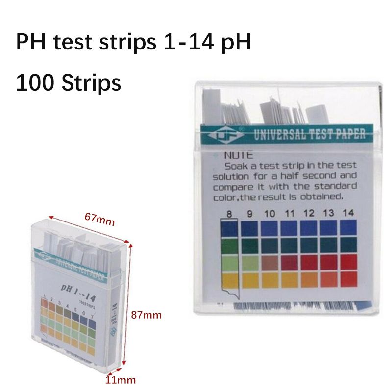 1set  100 Strips Professional 1-14 PH Litmus Paper Ph Test Strips Water Cosmetics Soil Acidity Test Strips With Control Card New