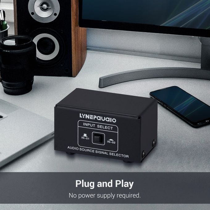 LINEPAUDIO Audio Switcher RCA 2 In 1 Out / 1 In 2 Out A/B