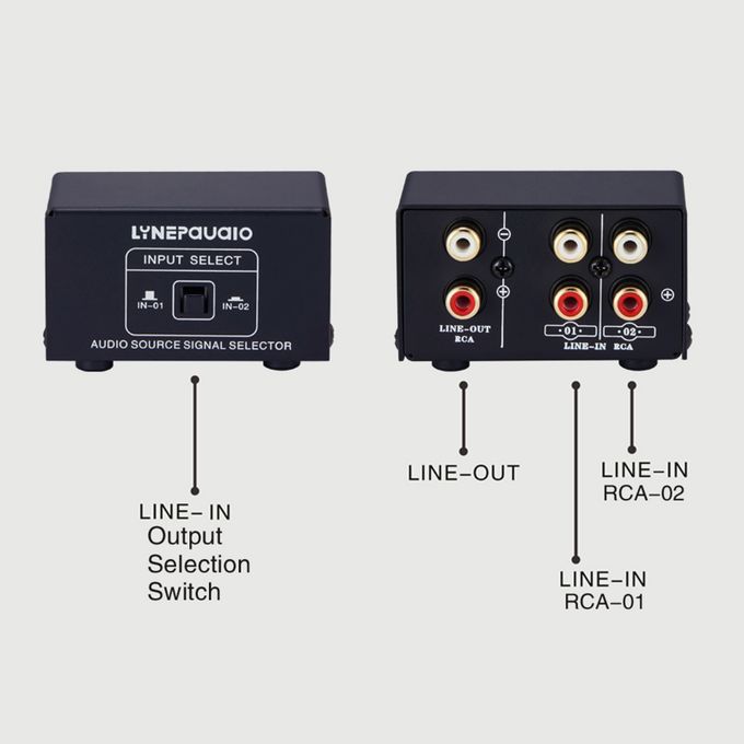 LINEPAUDIO Audio Switcher RCA 2 In 1 Out / 1 In 2 Out A/B