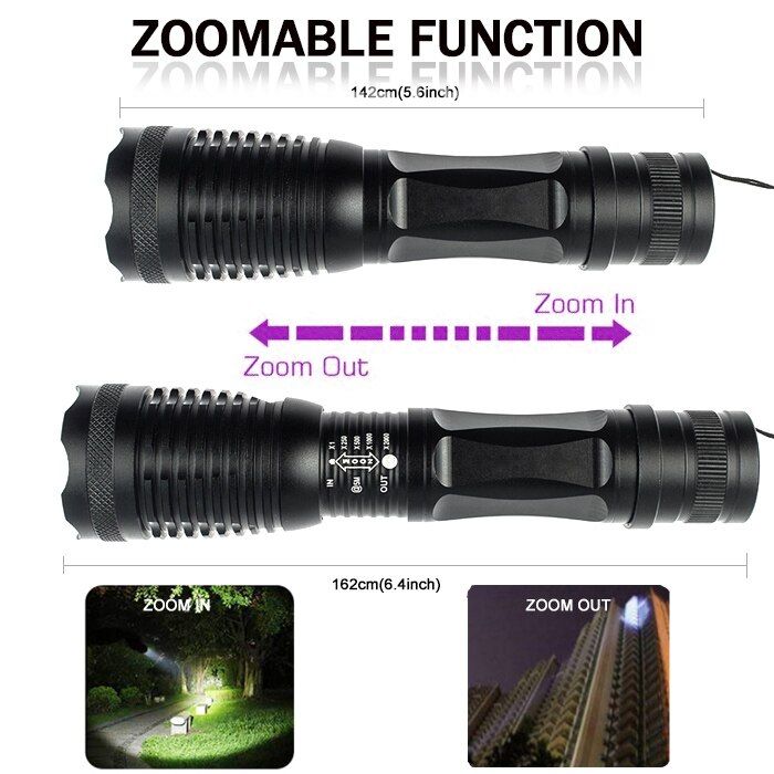 10000LM 2in1 Flashlight LED Linternas 395nm Ultraviolet For