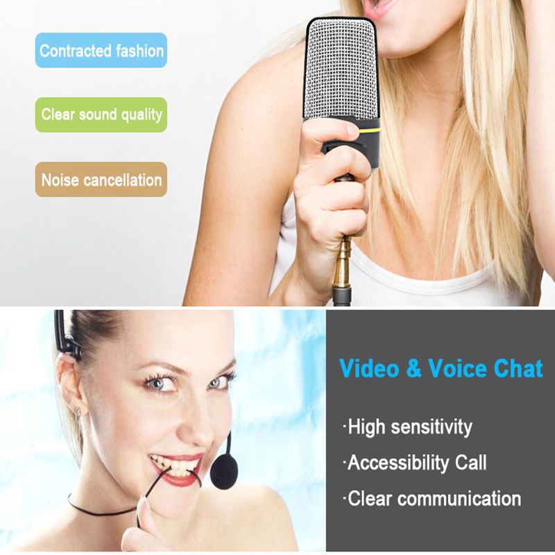 Condenser Microphone Pro 3.5mm Wired Studio Capacitive Mic