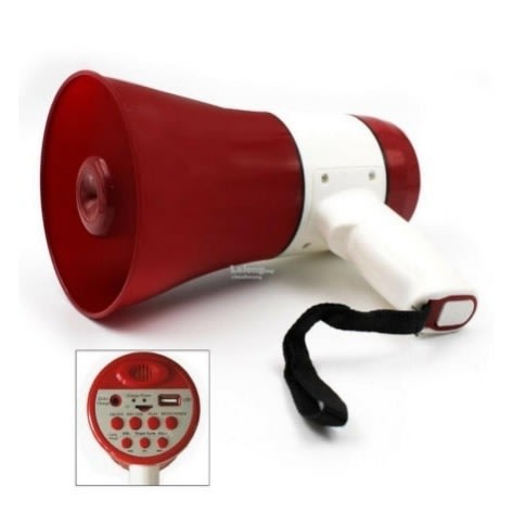 Rechargeable Handheld Megaphone  Pa System With Recorder