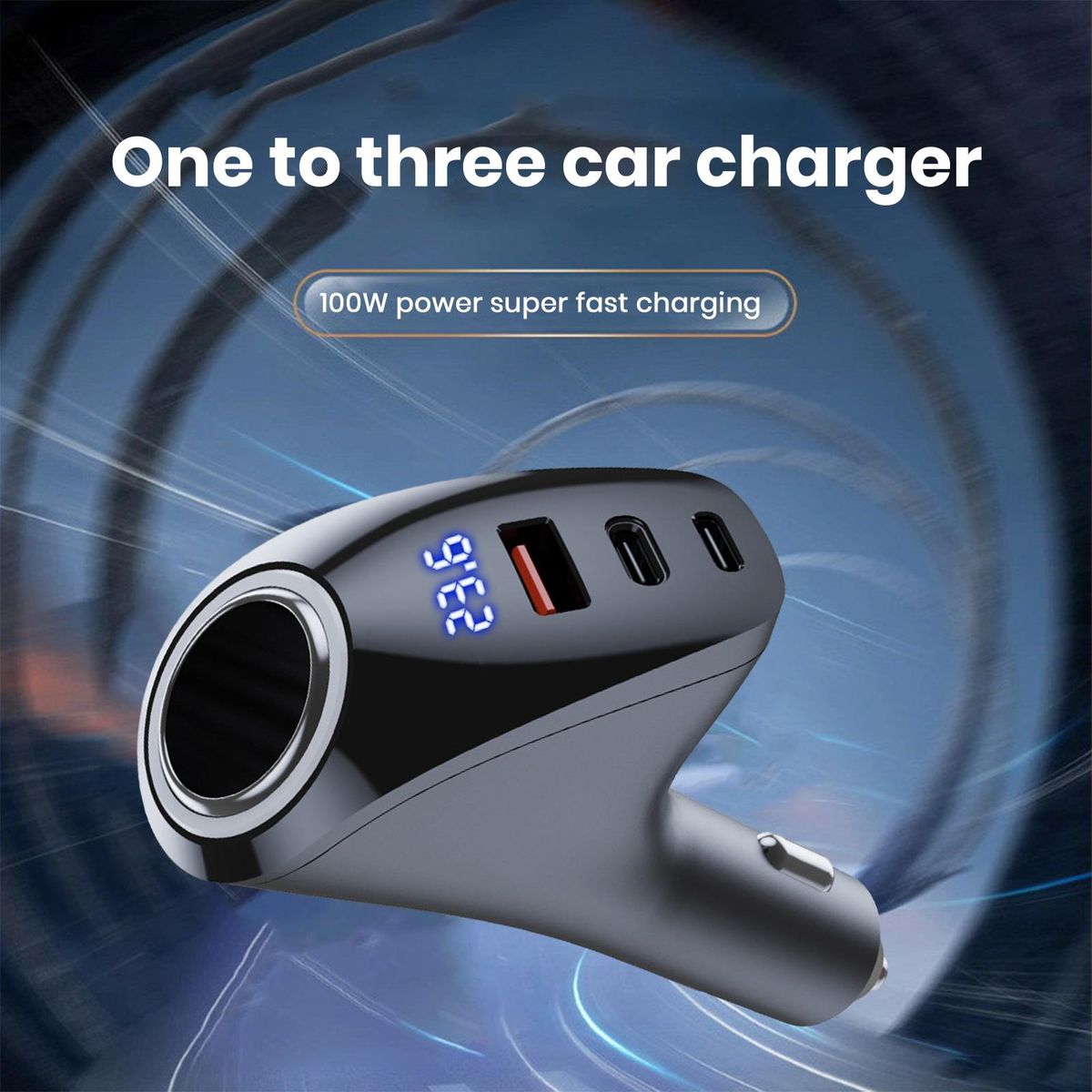 Car Charger Adapter Powerdrive Pro 3-in-1 Car Charger Fast Charge