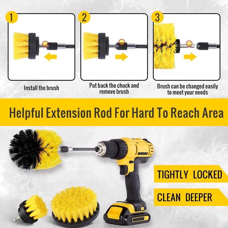 4pcs Combinate Drill Brush Power Scrubbing Brush D