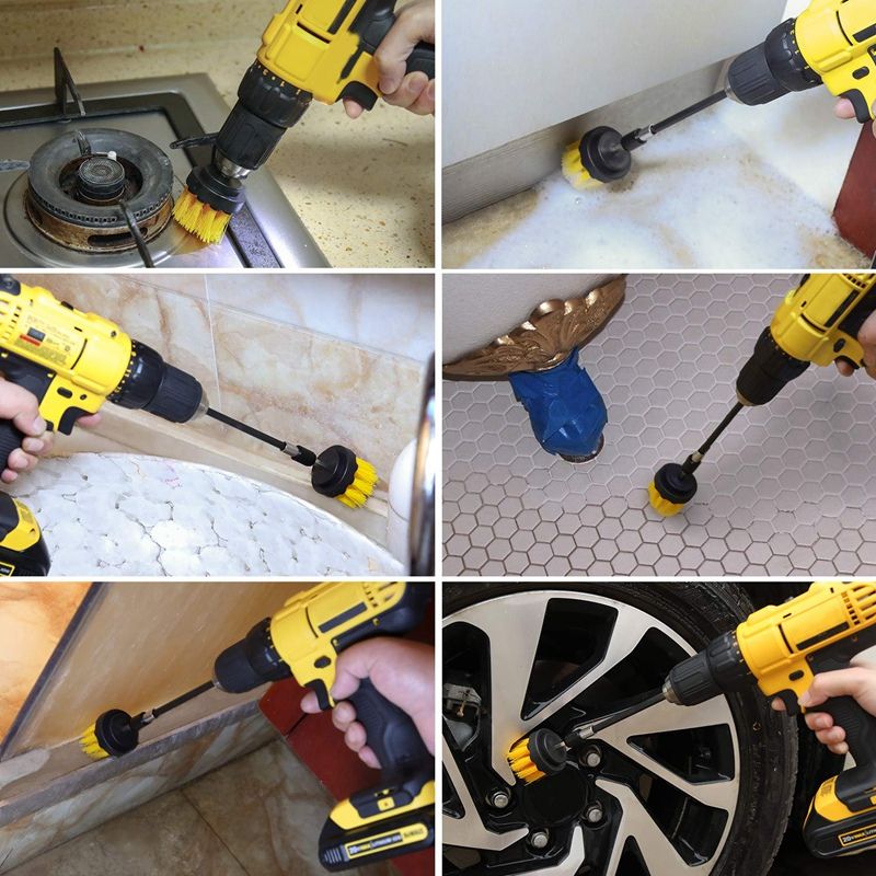 4pcs Combinate Drill Brush Power Scrubbing Brush D