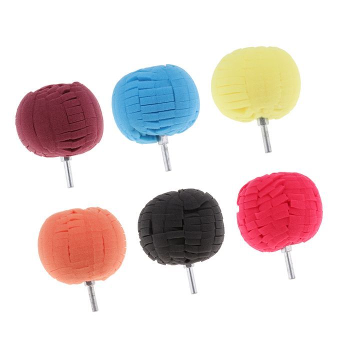 Burnishing Polishing Spherical Sponge Foam Pad Car Wheel Hub Dark Red