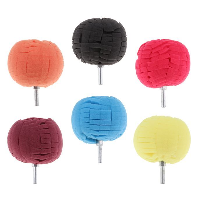 Burnishing Polishing Spherical Sponge Foam Pad Car Wheel Hub Dark Red