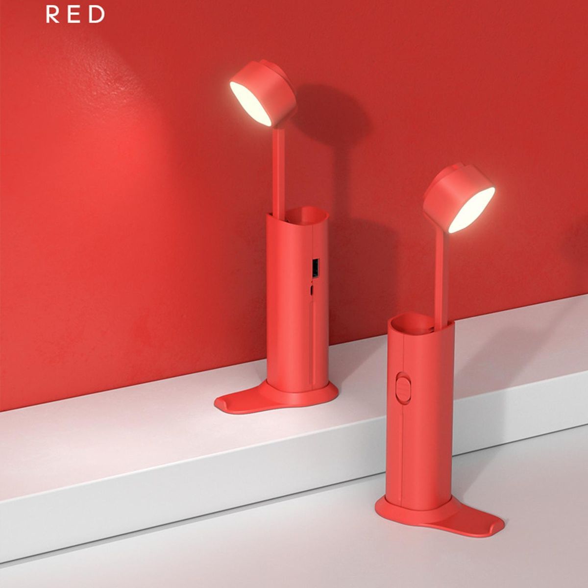 Foldable Desk Table Lamp USB Charging For Bedroom Bedside Modern Green