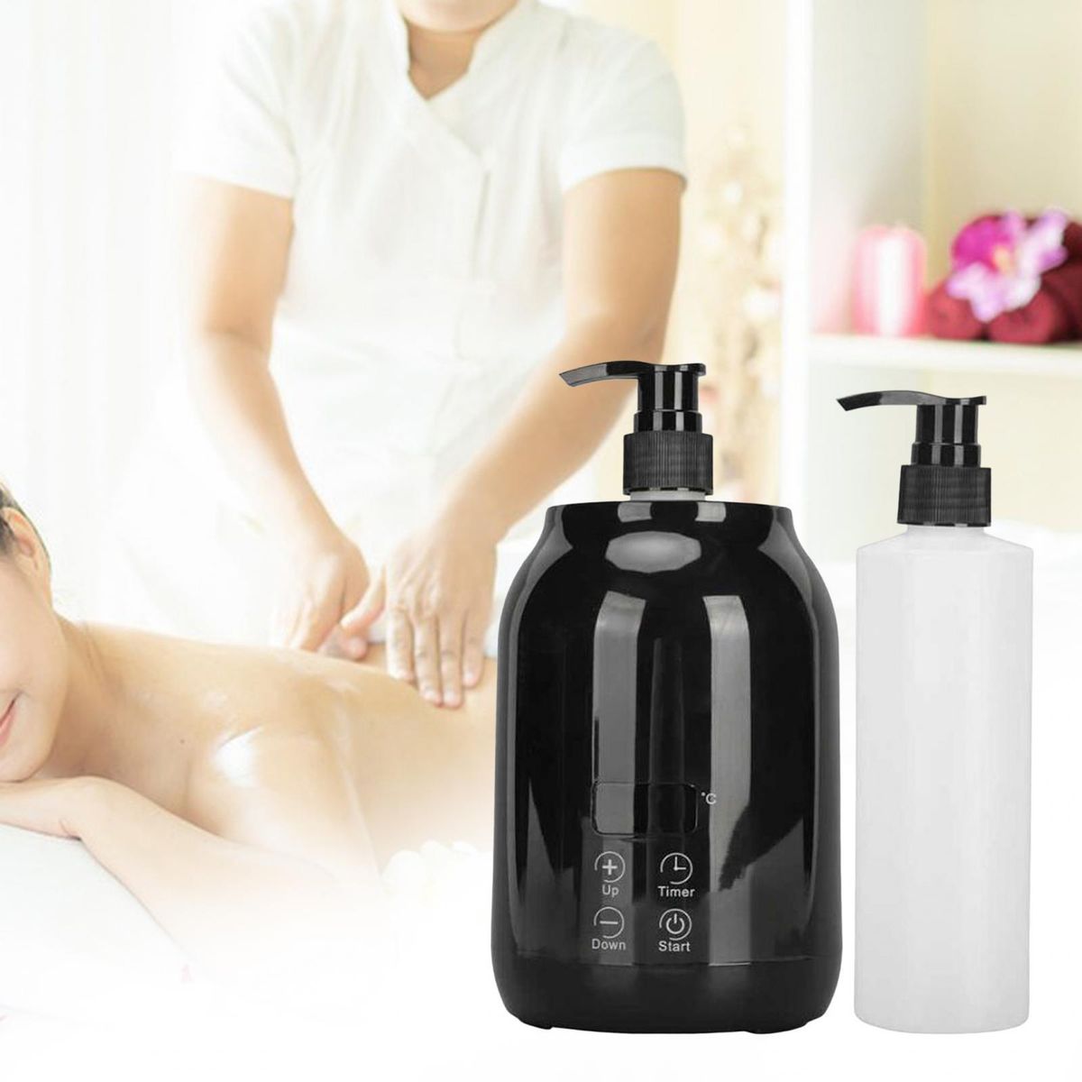 Single Bottle Oil Heater With 2Pcs Empty Bottles Salon