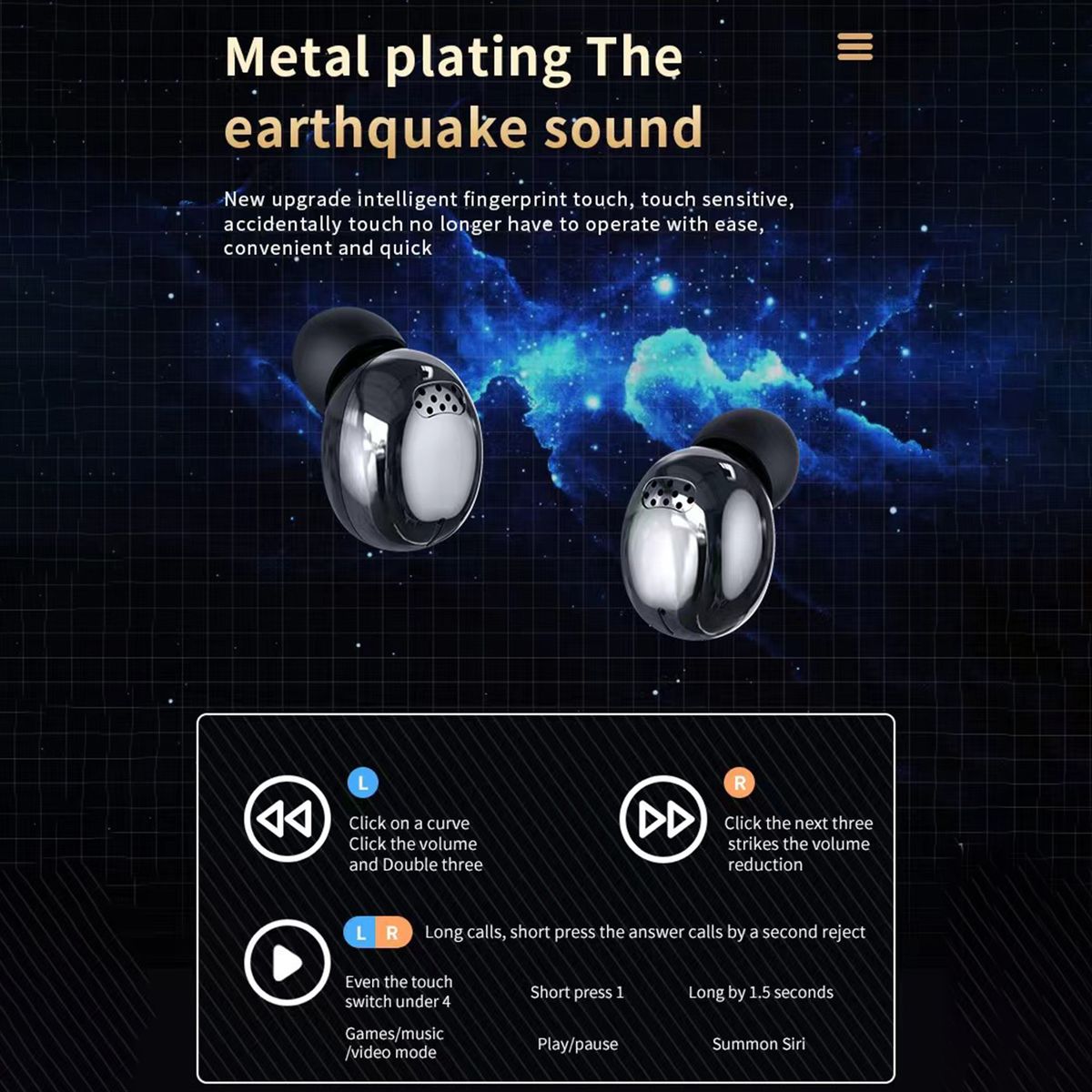Wireless Bluetooth 5.3 Earbuds Headset With Power Display