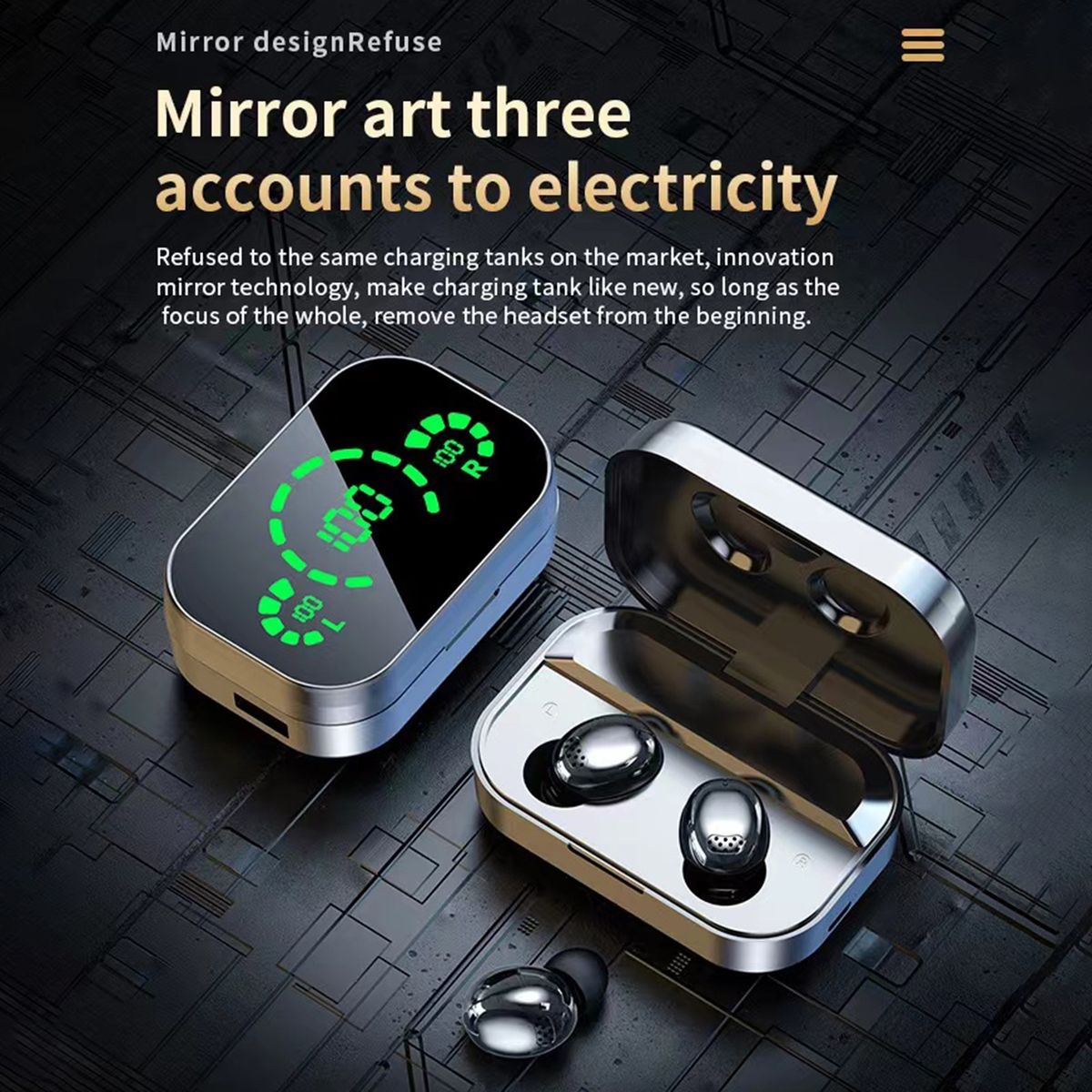 Wireless Bluetooth 5.3 Earbuds Headset With Power Display