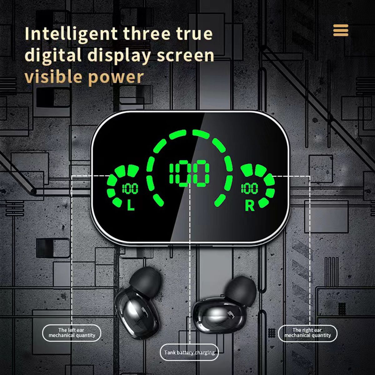 Wireless Bluetooth 5.3 Earbuds Headset With Power Display
