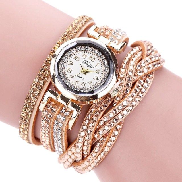 Small Watch Women Luxury Crystal Quartz Watches Ladies Gold Bracelet Wristwatch