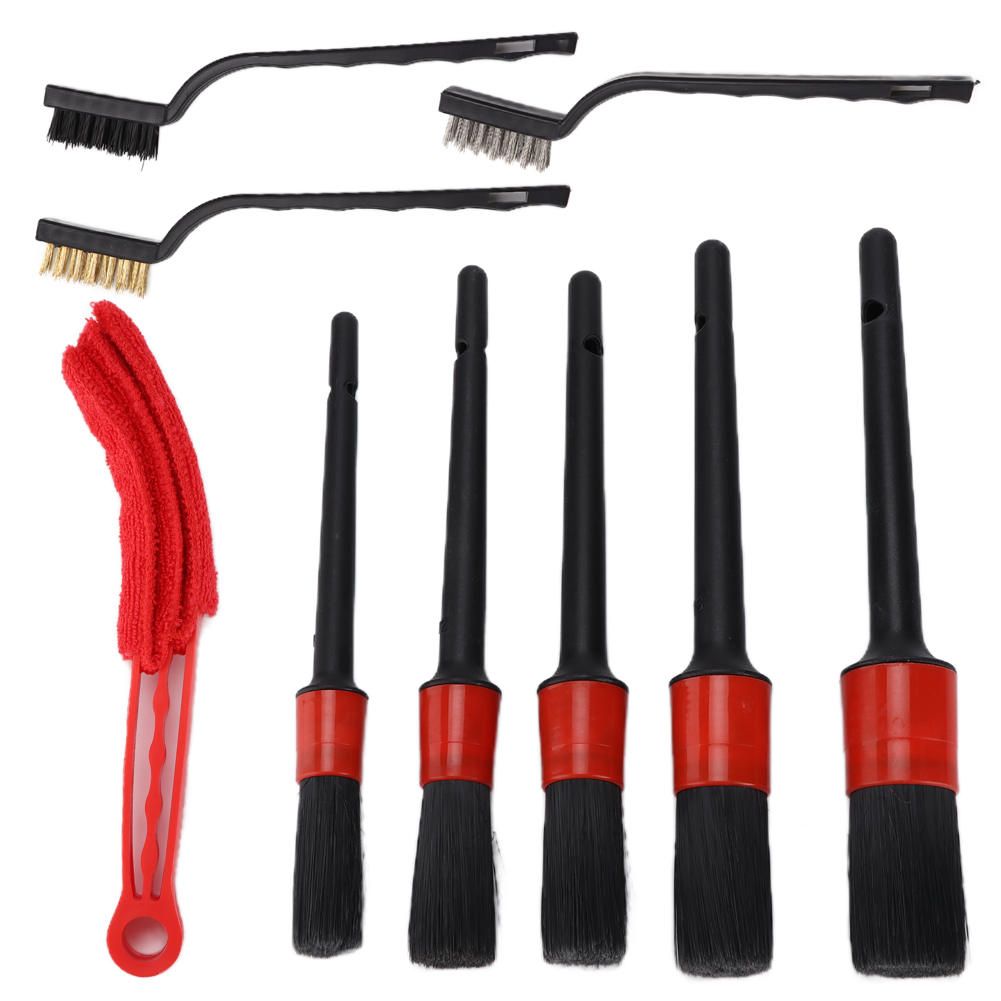 9pcs/set Detailing Dusting Brushes Dirt Dust Scrub Clean