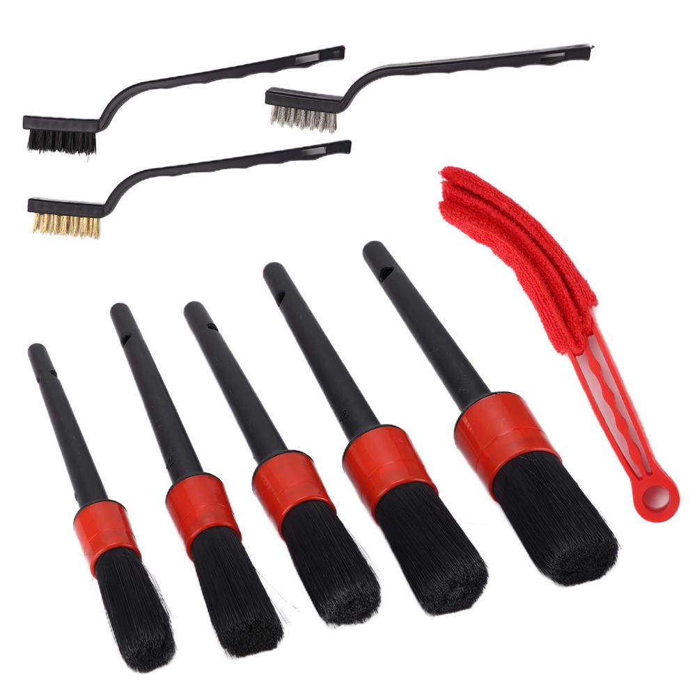 9pcs/set Detailing Dusting Brushes Dirt Dust Scrub Clean