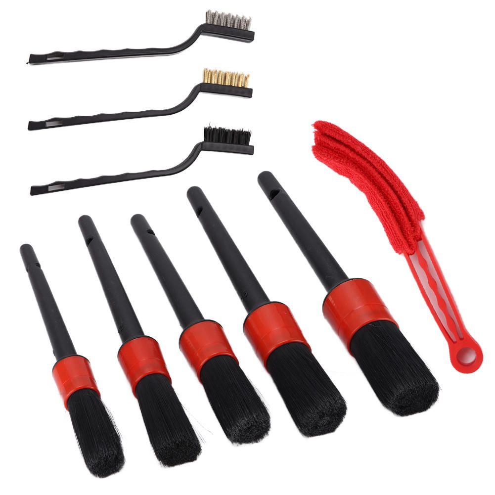 9pcs/set Detailing Dusting Brushes Dirt Dust Scrub Clean