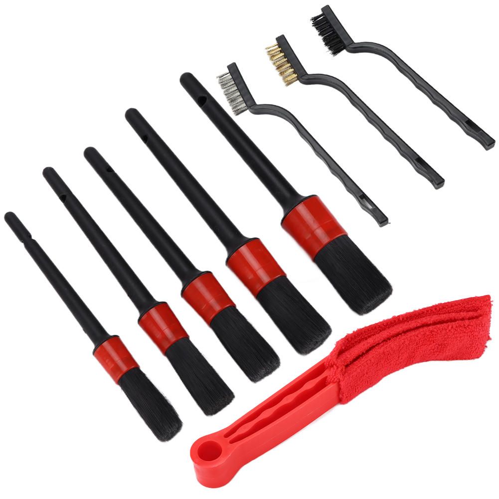 9pcs/set Detailing Dusting Brushes Dirt Dust Scrub Clean