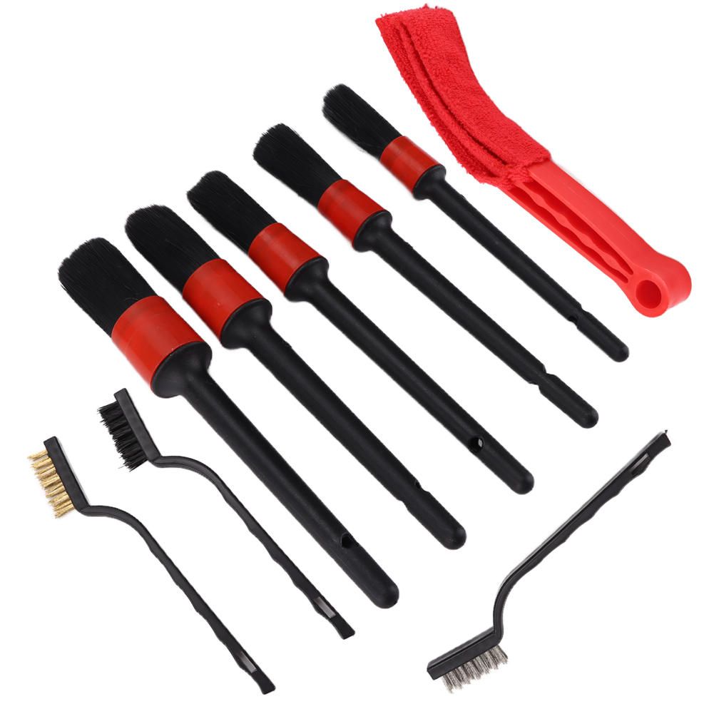 9pcs/set Detailing Dusting Brushes Dirt Dust Scrub Clean