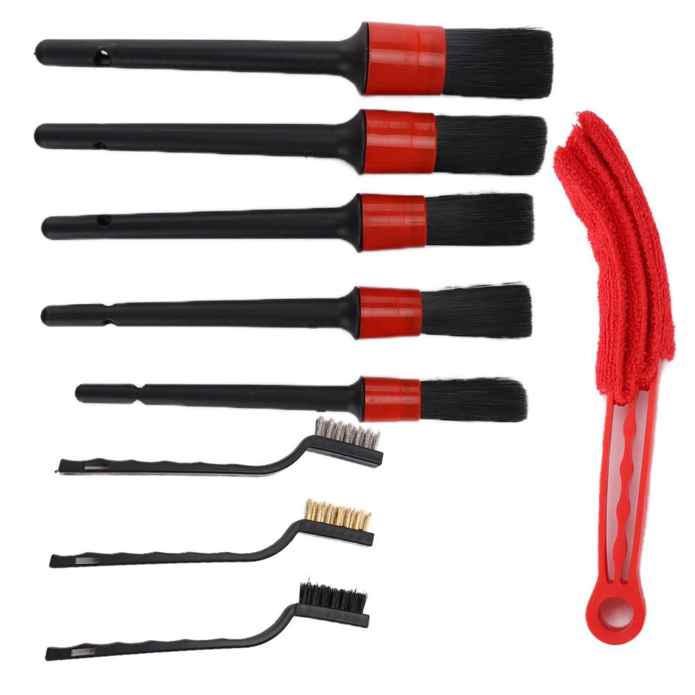 9pcs/set Detailing Dusting Brushes Dirt Dust Scrub Clean