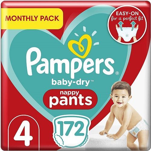 Baby Dry Pants Size 4, 172 Count