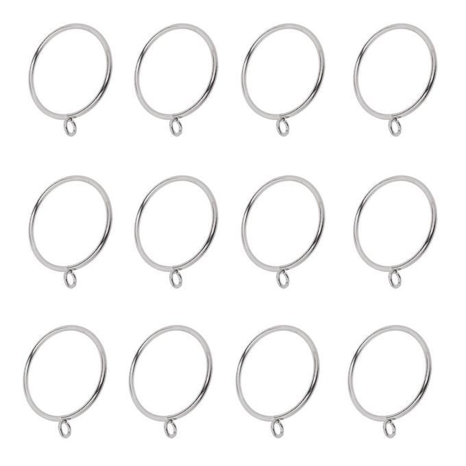 12pcs Rustproof Metal Curtain Drape Rod   Eyelet   For 55mm Silver