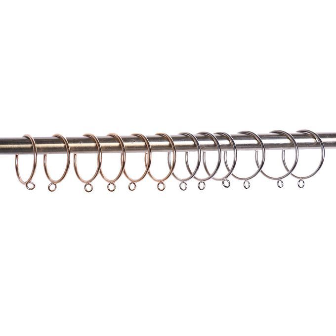 12pcs Rustproof Metal Curtain Drape Rod   Eyelet   For 55mm Silver