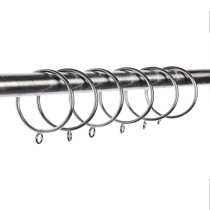 12pcs Rustproof Metal Curtain Drape Rod   Eyelet   For 55mm Silver