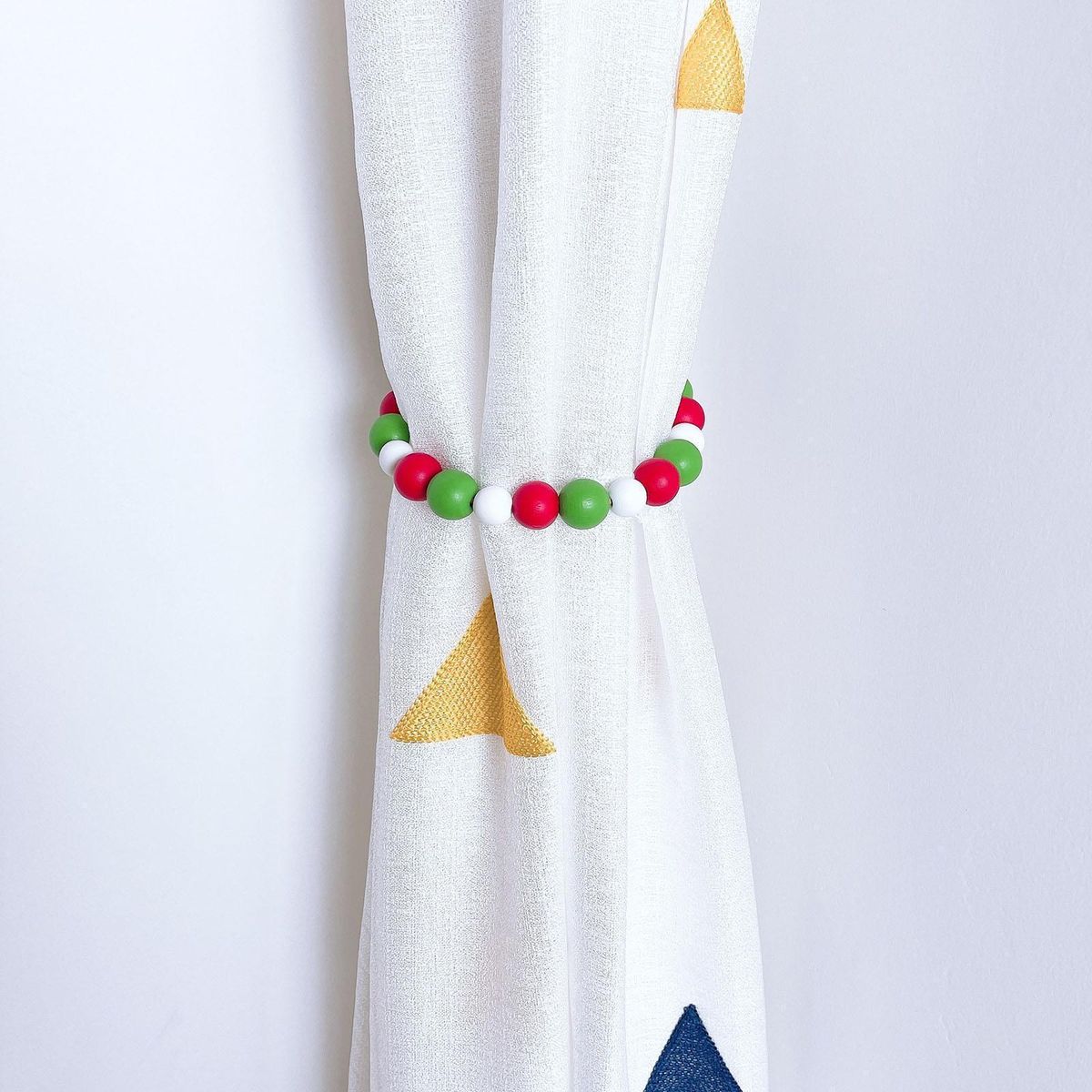 Wood Bead Curtain Tiebacks Bedroom Decorative Drapery Colorful 3