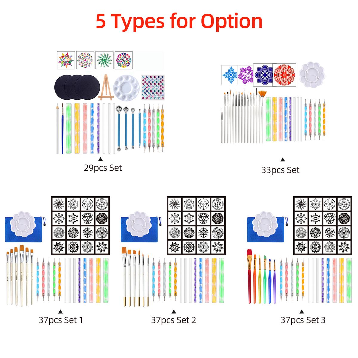 29pcs Mandala Dotting Tools Set With Stencils Palette Paint