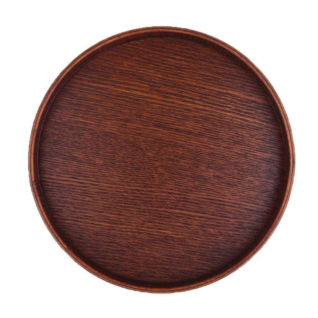 Wood Serving Tray Tea Fruit Food Large Platter Round Wooden - Various
