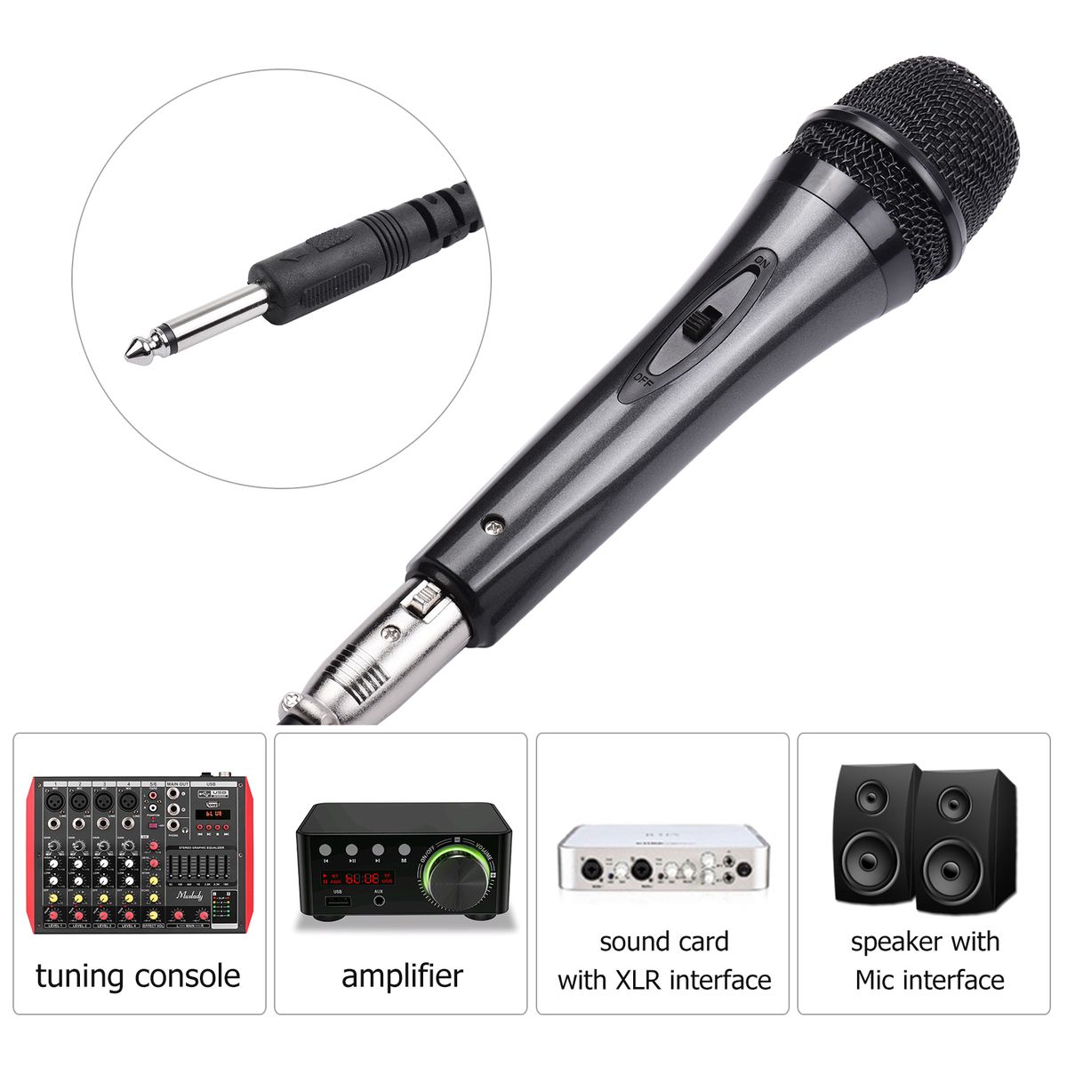 Handheld Wired Dynamic Microphone Accurate Cardioid Pickup