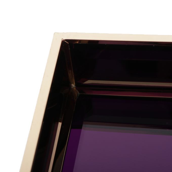 Glass Tray Plate Translucent Dresser Cosmetics Storage Holder Jewelry