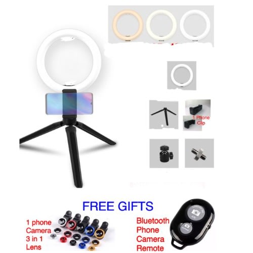 6 inches Ring Light With Tripod Stand & Cell Phone Holder