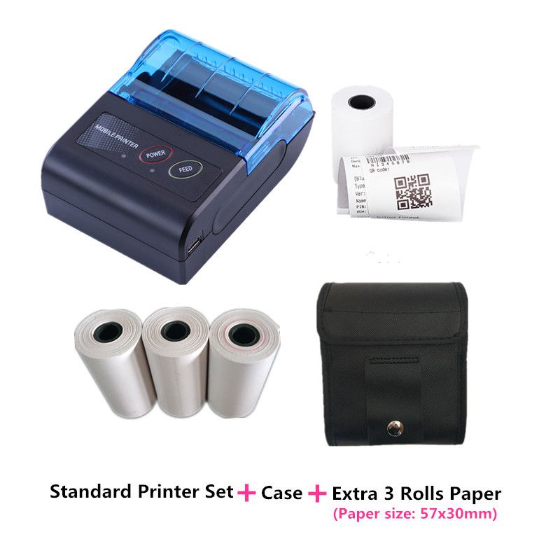 Mini DC5V 2A Blue Bluetooth Thermal Receipt Printer USB Bill Invoice Printer Inkless