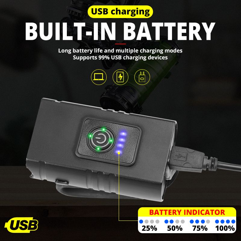 Super Bright Bicycle Light T6 Led Usb Rechargeable Bike Mtb