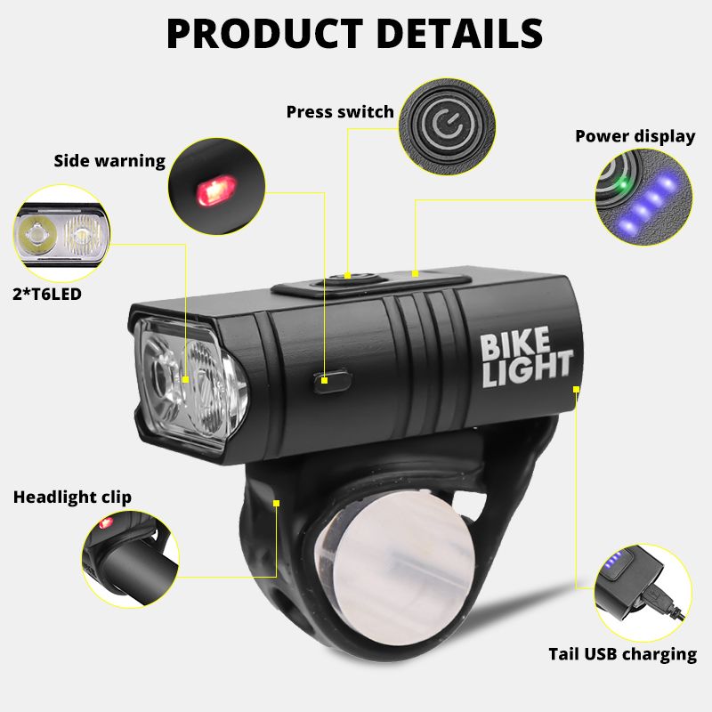 Super Bright Bicycle Light T6 Led Usb Rechargeable Bike Mtb