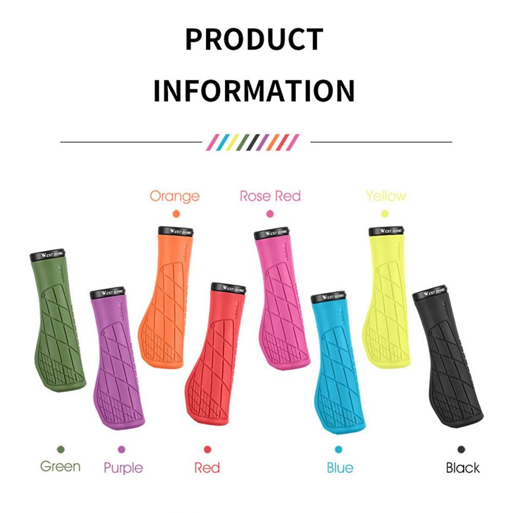 A Pair of Silicone Bicycle Grips Soft MTB Road Bike Handlebar Shockproof Anti-Slip Ergonomic Cycling Handlebar Grips