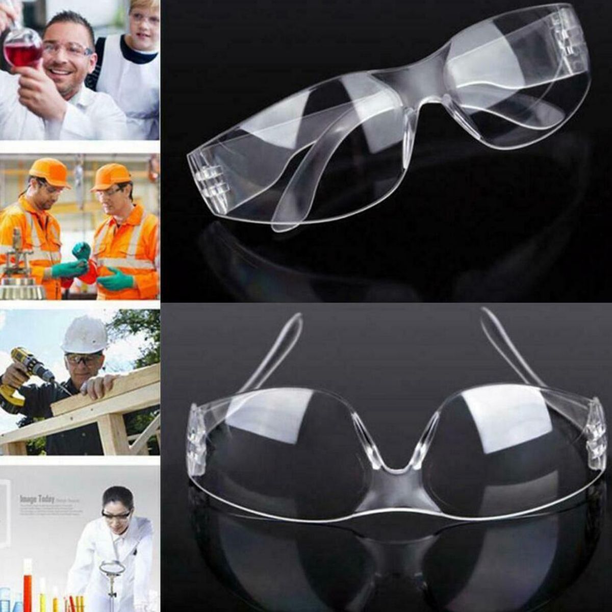 Safety Glasses Transparent Frame For Men Women  Chemicals