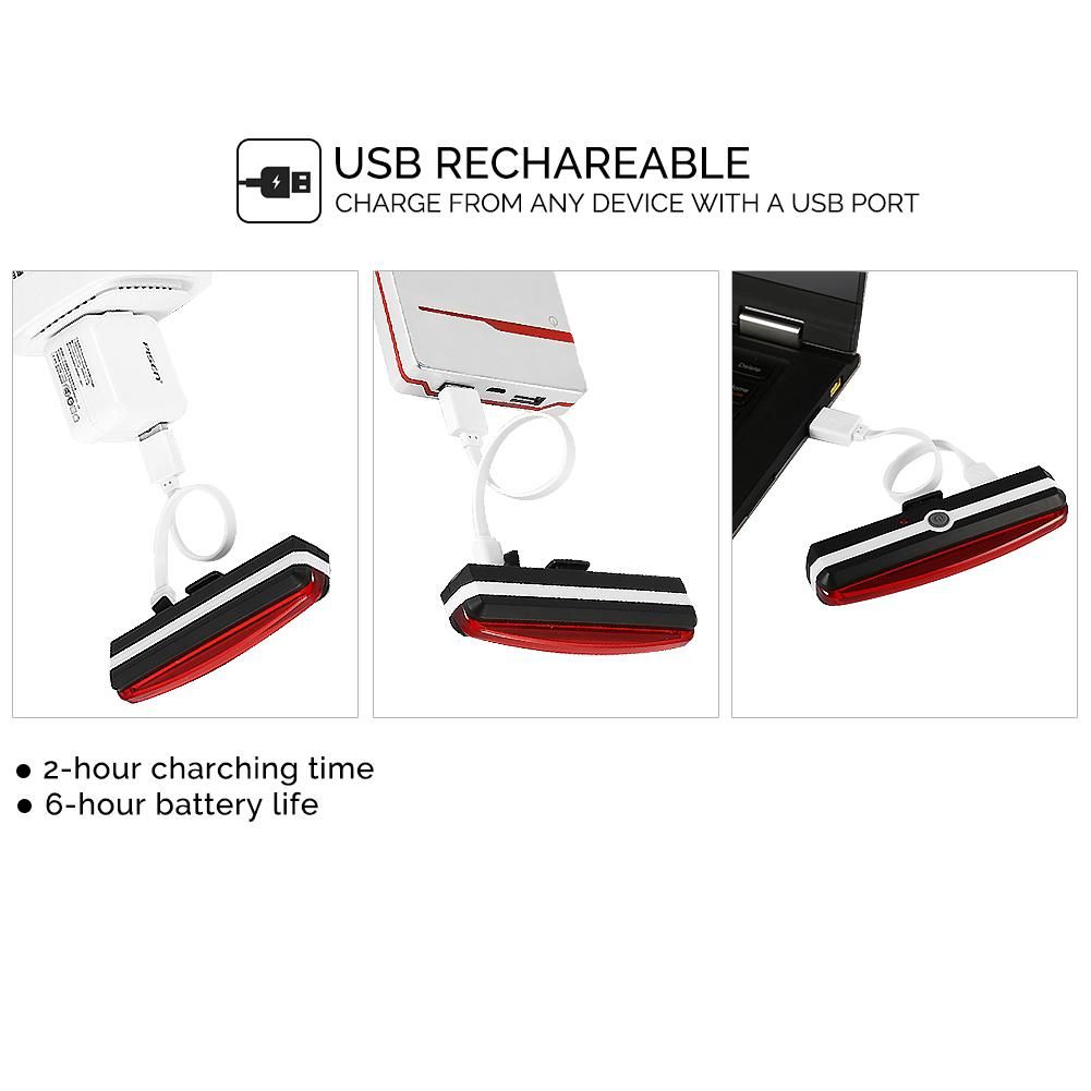 Usb Rechargeable Bike Tail Light Powerful 5 Modes Led Light